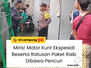 Motor Kurir Ekspedisi Beserta Ratusan Paket Raib Dibawa Pencuri