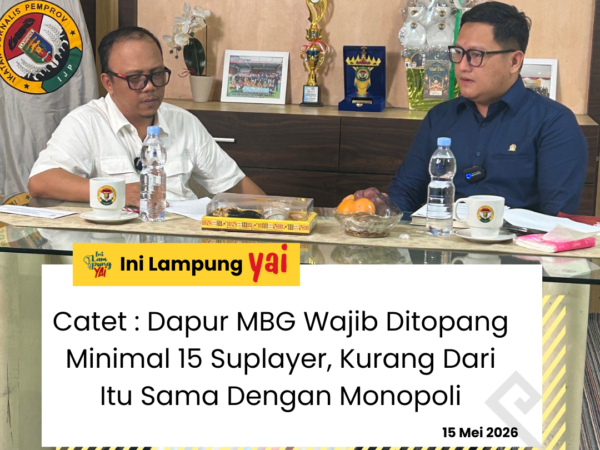 Catet : Dapur MBG Wajib Ditopang Minimal 15 Suplayer, Kurang Dari Itu Sama Dengan Monopoli