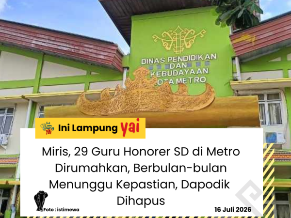 Miris, 29 Guru Honorer SD di Metro Dirumahkan, Berbulan-bulan Menunggu Kepastian, Dapodik Dihapus