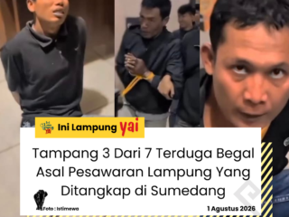 Tampang 3 Dari 7 Terduga Begal Asal Pesawaran Lampung Yang Ditangkap di Sumedang