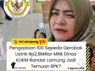 Pengadaan 100 Sepeda Gerobak Listrik Rp2,8Miliar Milik Dinas KUKM Bandar Lamung Jadi Temuan BPK?