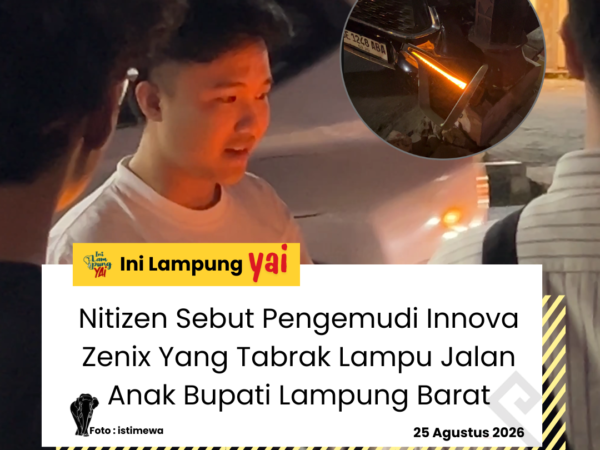 Nitizen Sebut Pengemudi Innova Zenix Yang Tabrak Lampu Jalan Anak Bupati Lampung Barat